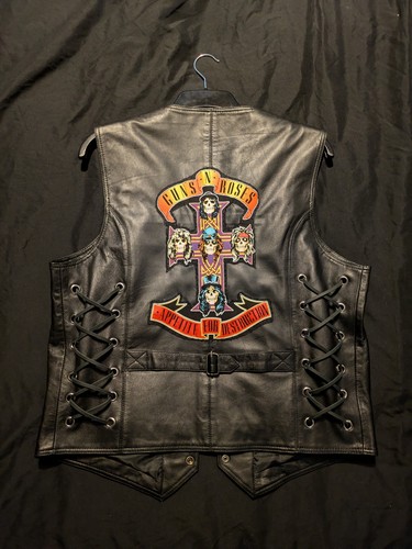 Guns roses custom leather - guns,