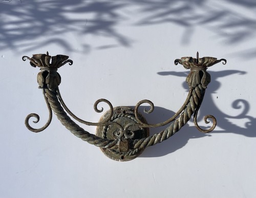 Antique french double candle - french,