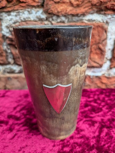 Antique vintage horn beaker - horn,
