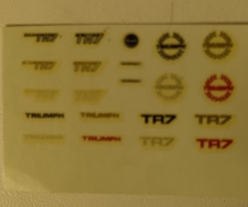 Tr7 decals 43rd scale by - tr7, 1/43rd