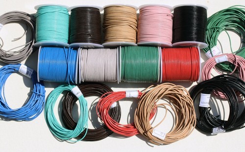 Rounded leather cord - rounded,