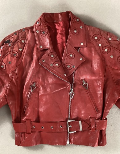 Vintage leather biker jacket - leather,