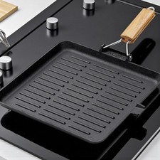 24cm Griddle Pan Cast Iron Non-Stick Cast Iron Skillet Grill Pans Christmas Gift