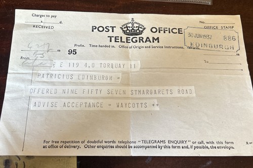 Post office telegram - , 1937
