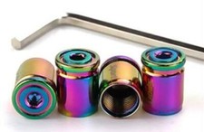 RAINBOW Chrome Alloy Locking Dust Valve Wheel Caps (DC7R) fits VAUXHALL
