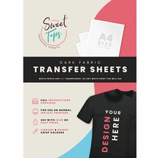 5 x A4 IRON ON T-SHIRT TRANSFER PAPER FOR DARK FABRIC - FOR INKJET PRINTER