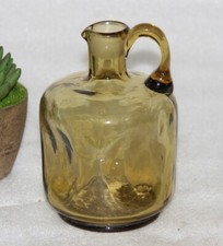 Retro Yellow Glass Gallon Bottle With Handle Original Decorative & Collectible