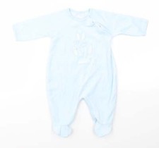 Mothercare Baby Blue Cotton Blend Babygrow Size 0-3 Months