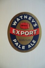 MINT WATNEYS LONDON  EXPORT PALE ALE BREWERY BEER BOTTLE LABEL 