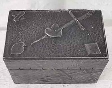 Arts & Crafts Pewter Playing Cards Box.