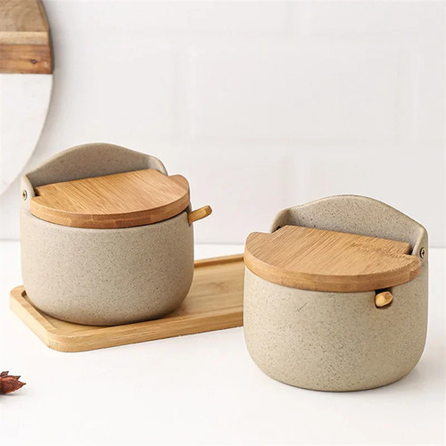 Japanese ceramic seasoning jar - ceramic,