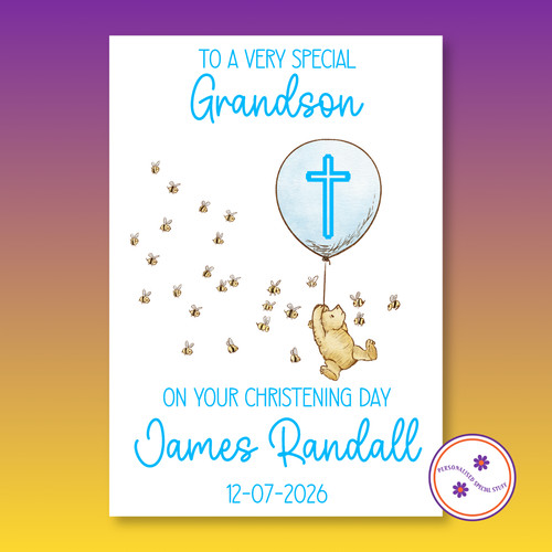 Personalised christening card - christening,
