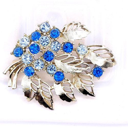 Vintage rhinestone leaf - vintage,