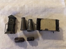 Vintage Pre -war Model Railway Cast Items: Porters Trolley - Weigh M/c -Luggage