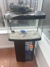 64L Fish Tank and Cabinet Stand comes with Heater, Ornaments and Accessories