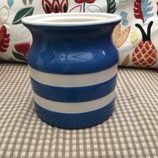T G Green Cornishware  Blue & White Stripe Utensils Jar