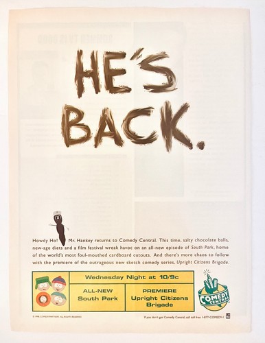 Vtg south park hankey - south, mr.