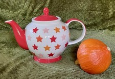 ORANGE STARRED TEAPOT BY WHITTARD OF CHELSEA  - EXTRA LARGE