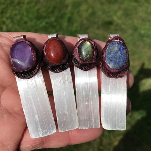 Selenite pendants reiki - x,