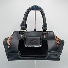 Lipsy Top Handle Handbag Womens Black Brown Gold Leopard Print FLT13-FPL