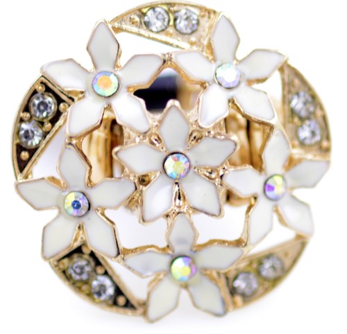 Adjustable white enamel daisy