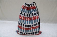 Large Drawstring Bag Handmade in Cath Kidston Guards Fabric
