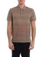 MISSONI Multicolour Stripe Patterned Piqué Polo Size Small 
