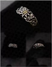 Replica WW1 WW2 German Mountain Edelweiss Ring Adjustable Size