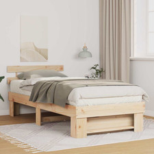 Bed Frame Brown Solid Pine