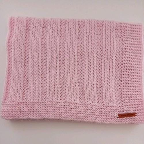 Pink hand knitted baby - pink,