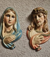 Vintage Jesus & Mary Plaster
