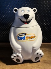 McVities 10" Iced Gems Ceramic Polar Bear Biscuit Barrel Jar Vintage Large 