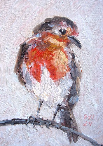 Robin original oil painting - robin,