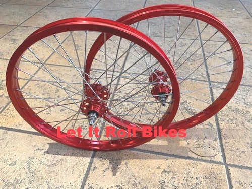 Red bmx alloy wheelset x - red,