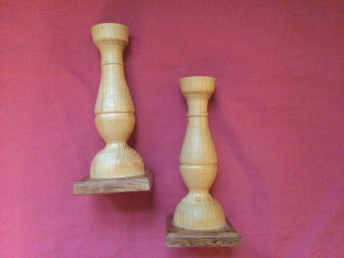 Set vintage wooden candle - set,