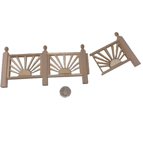 Dolls house fence bare - bare, wood