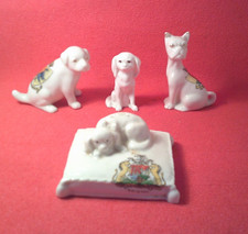 Crested China DOGS Bristol , Seaford , Birmingham , Woodhall Spa Crests
