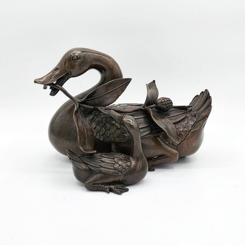Vintage bronze duck duckling - vintage,