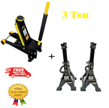 3 Ton Trolley Jack With a Free Pair of Axle Stands Omega 3 Tonne Quality Jacks