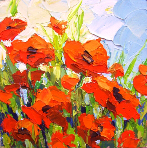 Poppy original oil painting - poppy,