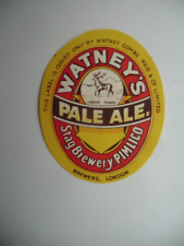 MINT SMALL WATNEY PIMLICO LONDON PALE ALE BREWERY BEER BOTTLE LABEL