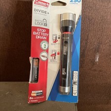 Coleman Led Flash Light Beam 250 Lumens Torch Camping Hiking Fishing Walking