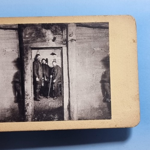 Coal mine stereoview c1895 - coal,