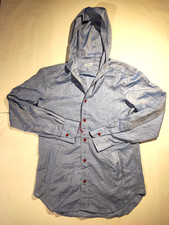 NWOT KITON DRESS SHIRT MARIANO HOODED LIGHT BLUE SZ 41 MADE IN ITALY (B1.6)