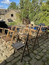 Vintage Wooden Folding Chairs  Set of 12
