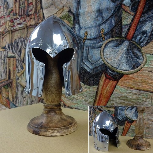 Mini medieval barbute helmet - barbute,