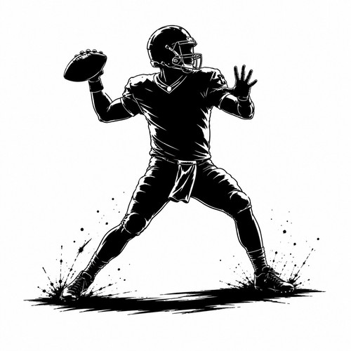 Football quarterback wall - quarterback,