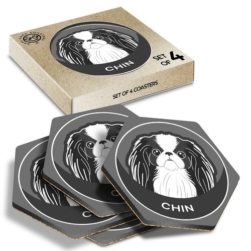 Hexagon coasters bw - coasters,