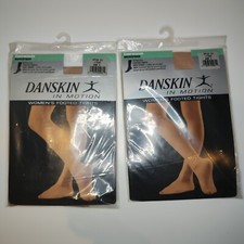 Danskin compression Footed Women's Tights Size A light Toast 2 pairs