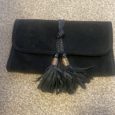 Black Real Suede Clutch Bag Dorothy Perkins